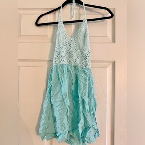 Teal crotchet beach dress